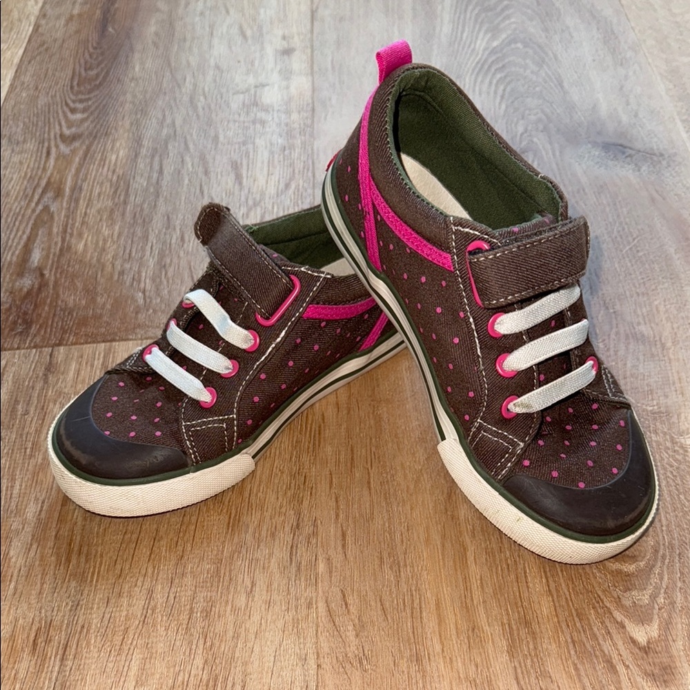 Brown and Pink Kids Shoes